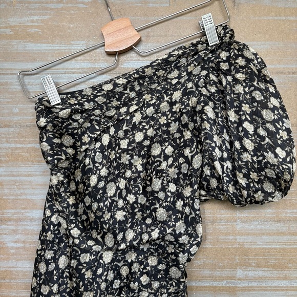 ASTR Santorini One Shoulder Floral Midi Dress Boho Preppy Wedding Womens XS - Picture 3 of 6